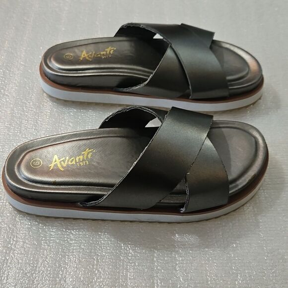 Avanti Aimee Women's Pewter Slide Sandals Size 6 - Picture 2 of 6